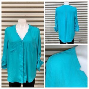 Metaphor teal/blue top size Large